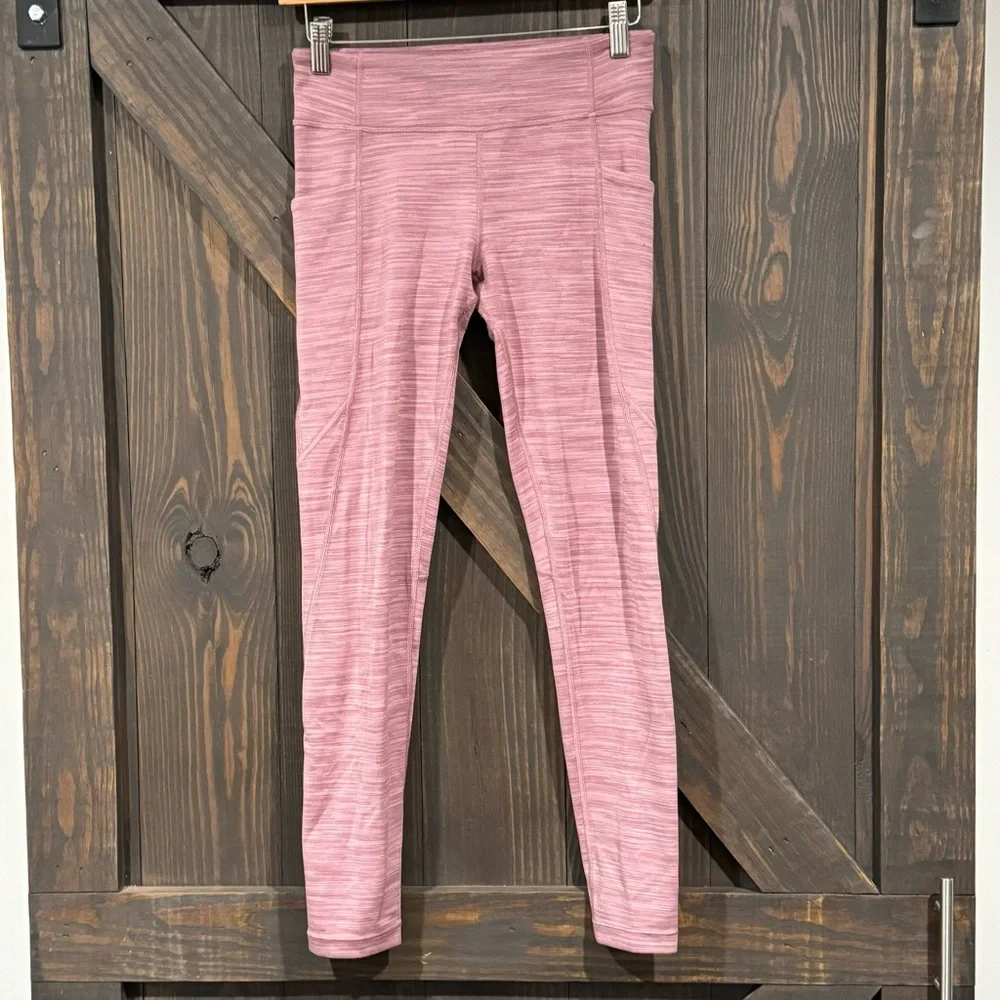 Athleta Girl's Stash Your Treasures Spacedye Tight Leggings‎ Mauve Size XL 14